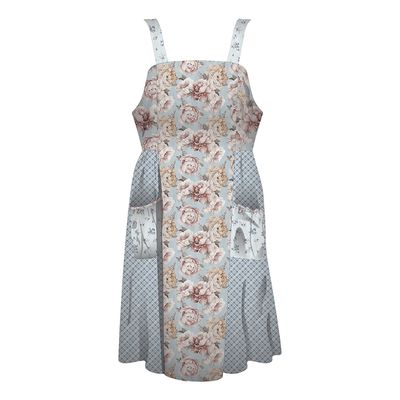 Daybreak on the Prairie 57" x 57" Cottage Core Apron Panel Blue