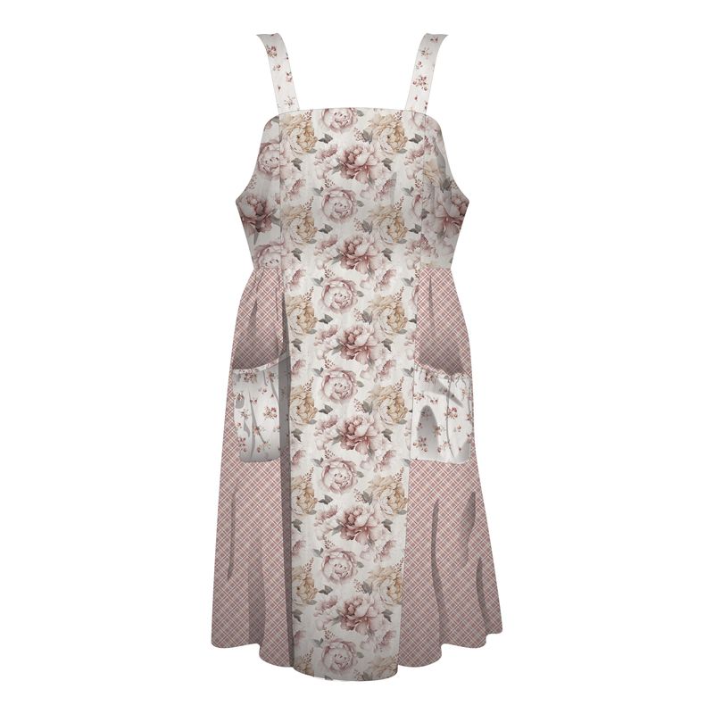 Daybreak on the Prairie 57" x 57" Cottage Core Apron Panel Rose