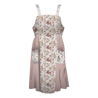 Daybreak on the Prairie 57" x 57" Cottage Core Apron Panel Rose