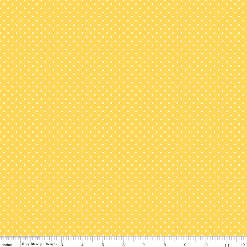White Swiss Dot On Yellow