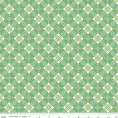 Flea Market Plaid Green - 2/3 yard End of Bolt