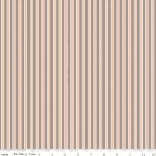 Farmer's Daughter Ticking Pewter - Half Yard Cut