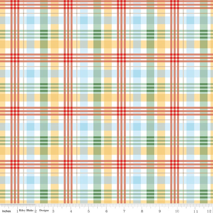 Winnie the Pooh Plaid Multi - One Yard Cut