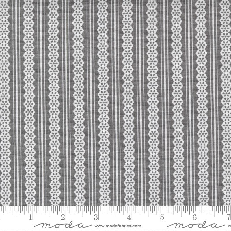 Buttercup and Slate Lace Slate - 1 yard End of Bolt