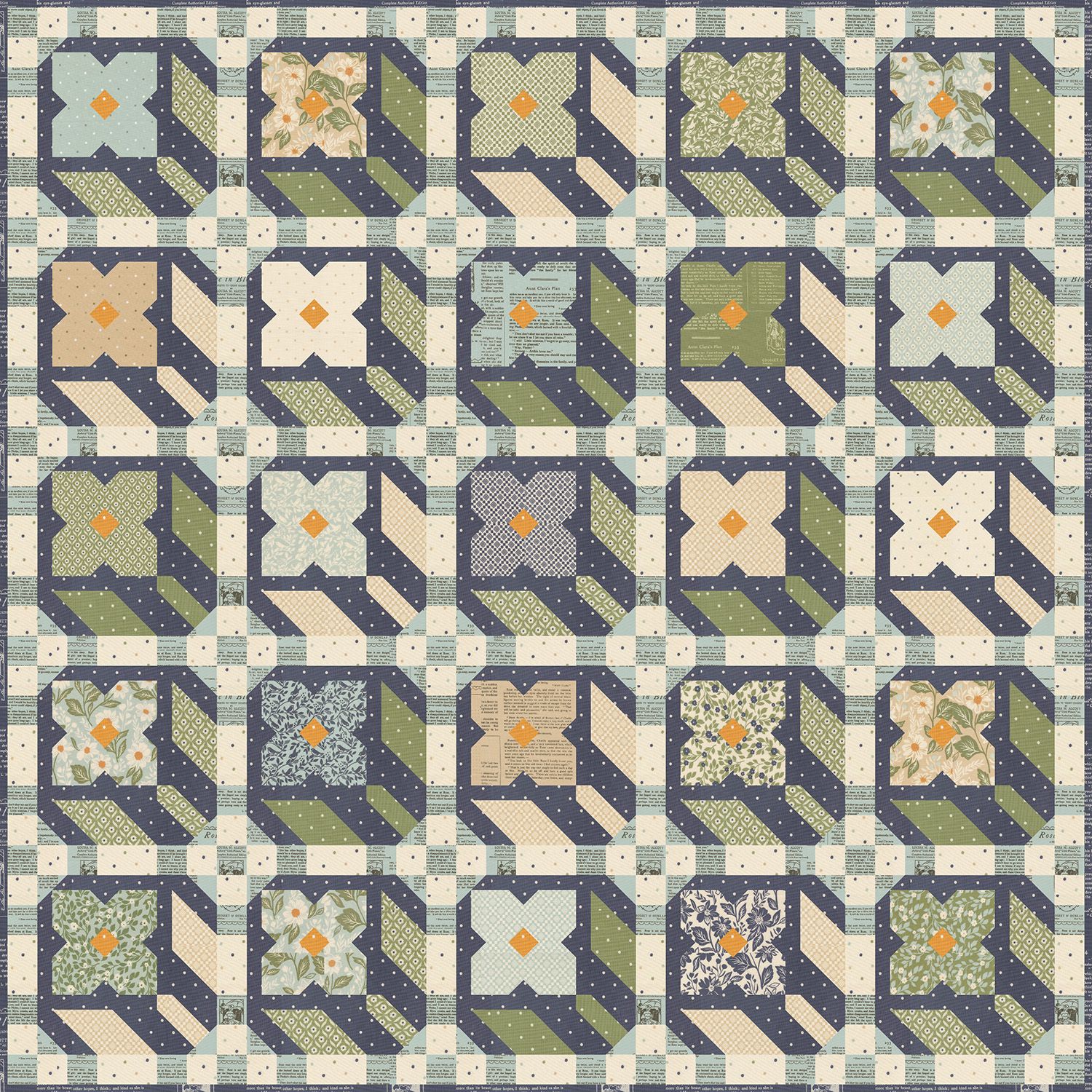 Flower Press Quilt Kit Featuring True Love Fabric