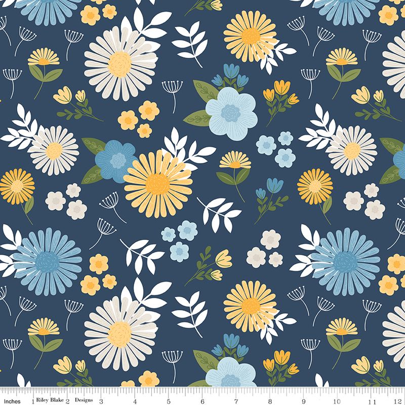 Sunshine &amp; Dandelions Main Navy