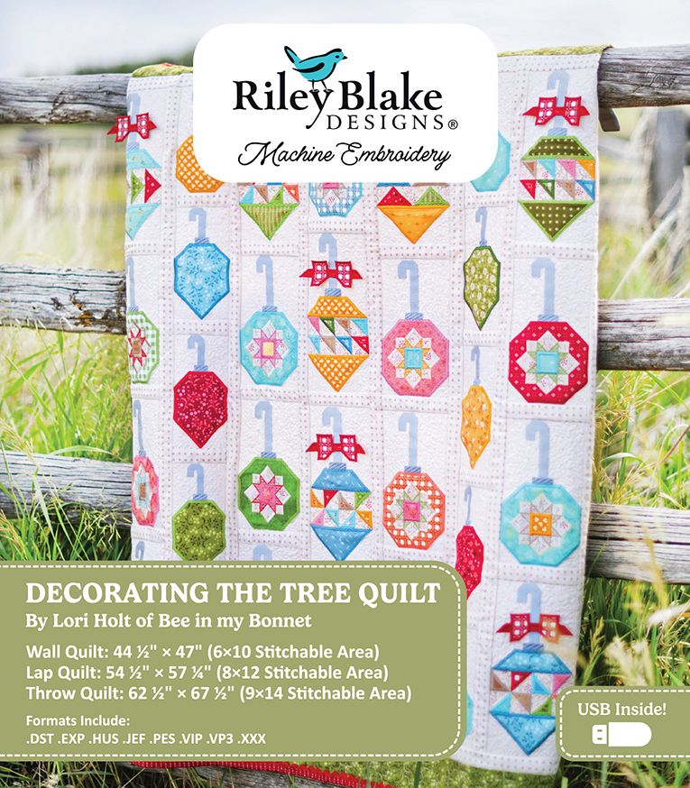 Decorating the Tree Quilt by Lori Holt - Machine Embroidery USB