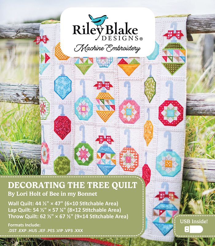 Decorating the Tree Quilt by Lori Holt - Machine Embroidery USB