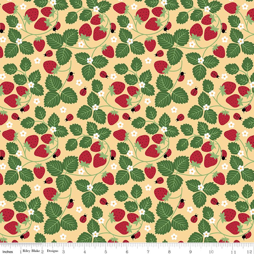 Little Ladybug Strawberries Yellow