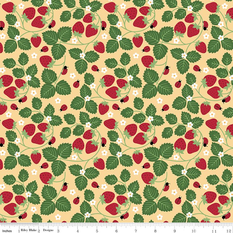 Little Ladybug Strawberries Yellow