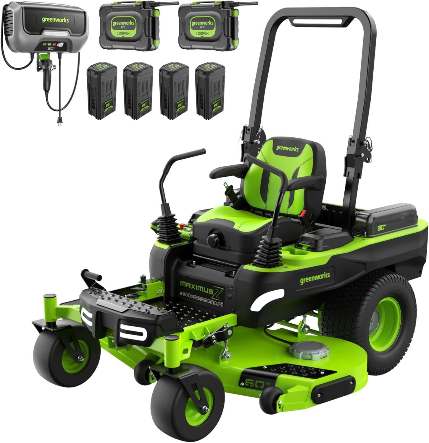 Greenworks 80V 60&quot; CROSSOVERZ Zero Turn Lawn Mower