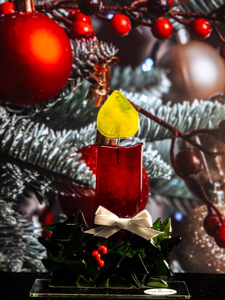 Juledekoration med hvid sløjfe