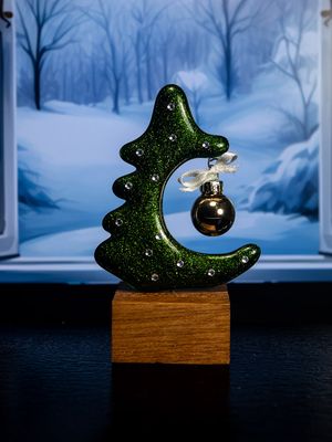 Juletræ med kugle i transparent glas 03