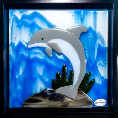 Glasbillede, delfin