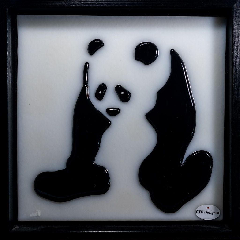 Glasbillede, panda