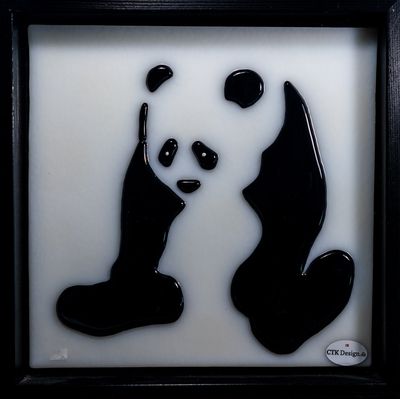 Glasbillede, panda