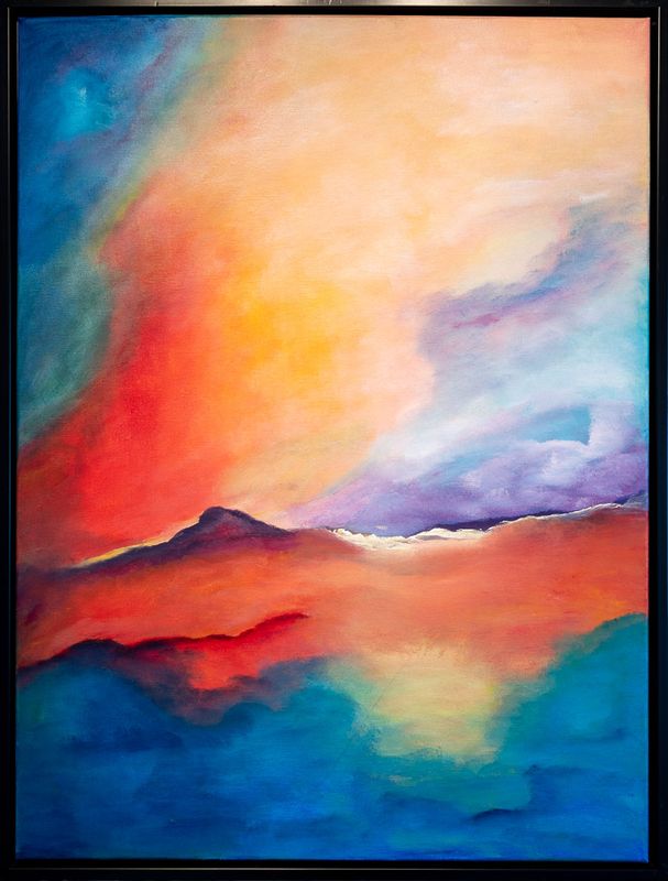 Abstrakt maleri, pastel