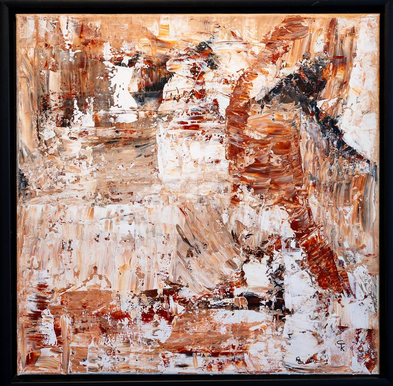 Abstrakt maleri, brune farver