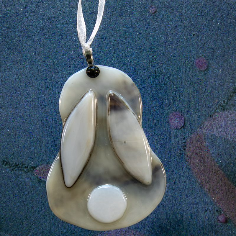 Glasfigur, påske hare, til ophæng