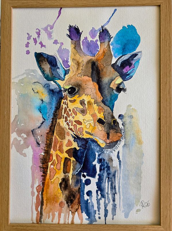 Maleri, Anne-Mette, Giraf A4 Maleri, Anne-Mette, Giraf A4