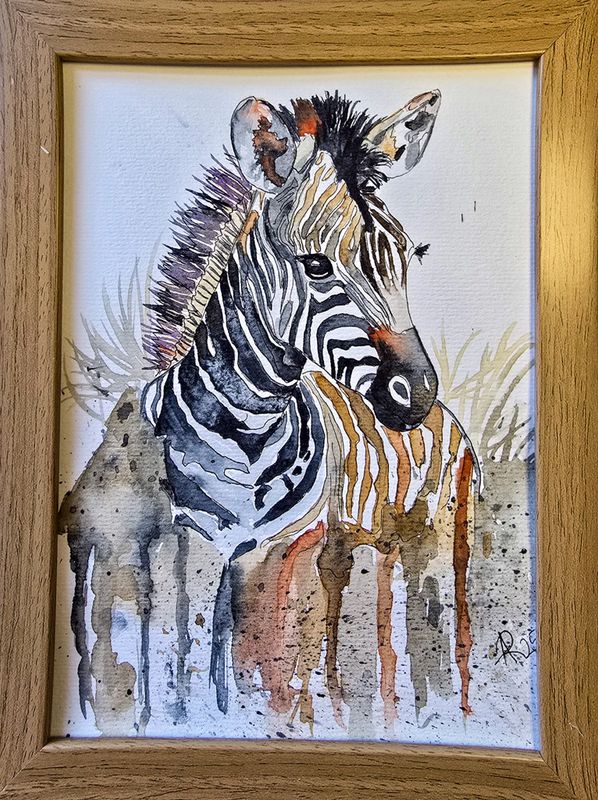 Maleri, Anne-Mette, Zebra A5 Maleri, Anne-Mette, Zebra A5