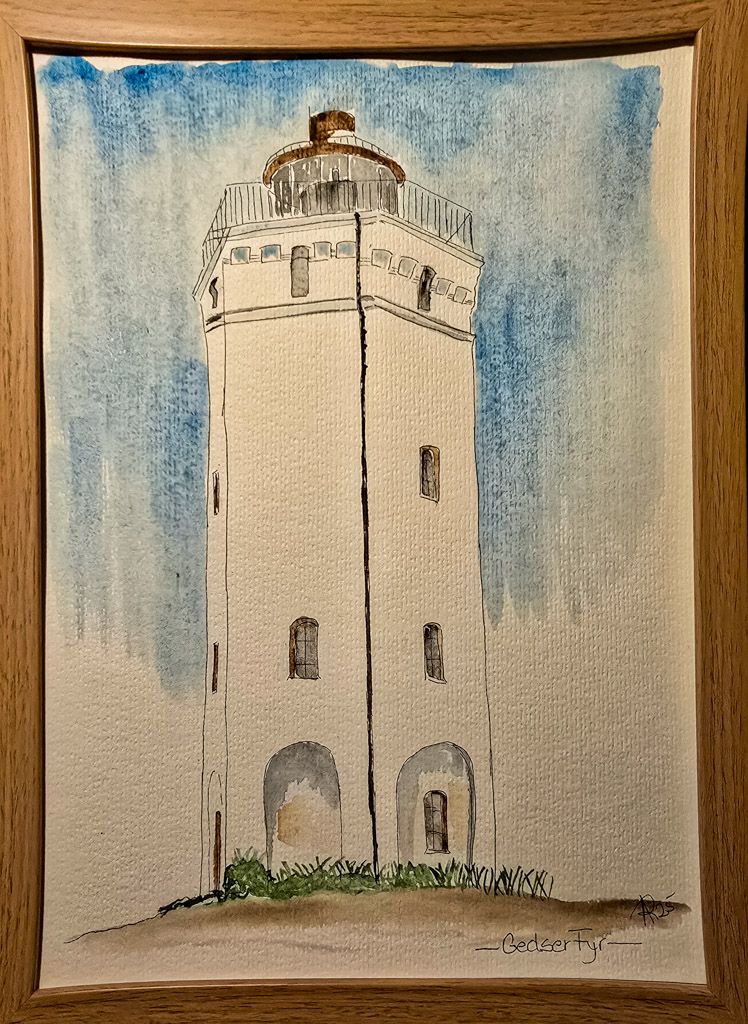 Maleri, Anne-Mette, Gedser Fyr, Akvarel