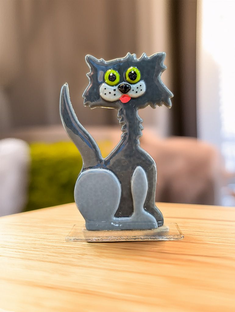 "Luna" – Glasfigur Kat - mod højre