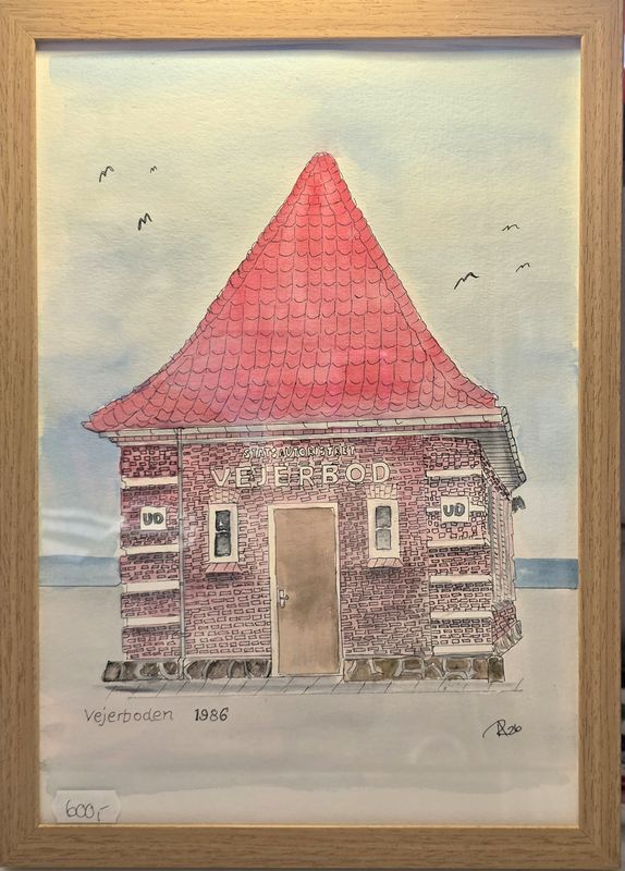 Maleri, Anne-Mette, Akvarel, Det lille vejer bodhus