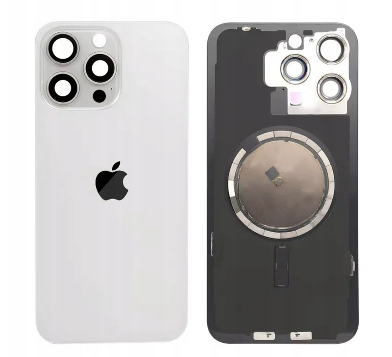 Klapka tylna +Magnesy+Szkiełka+Mocowania iPhone 15 Pro  Kolor biały