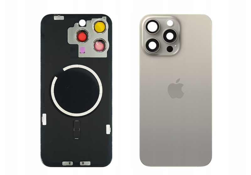Klapka tylna +Magnesy+Szkiełka+Mocowania iPhone 15 Pro  Kolor szary