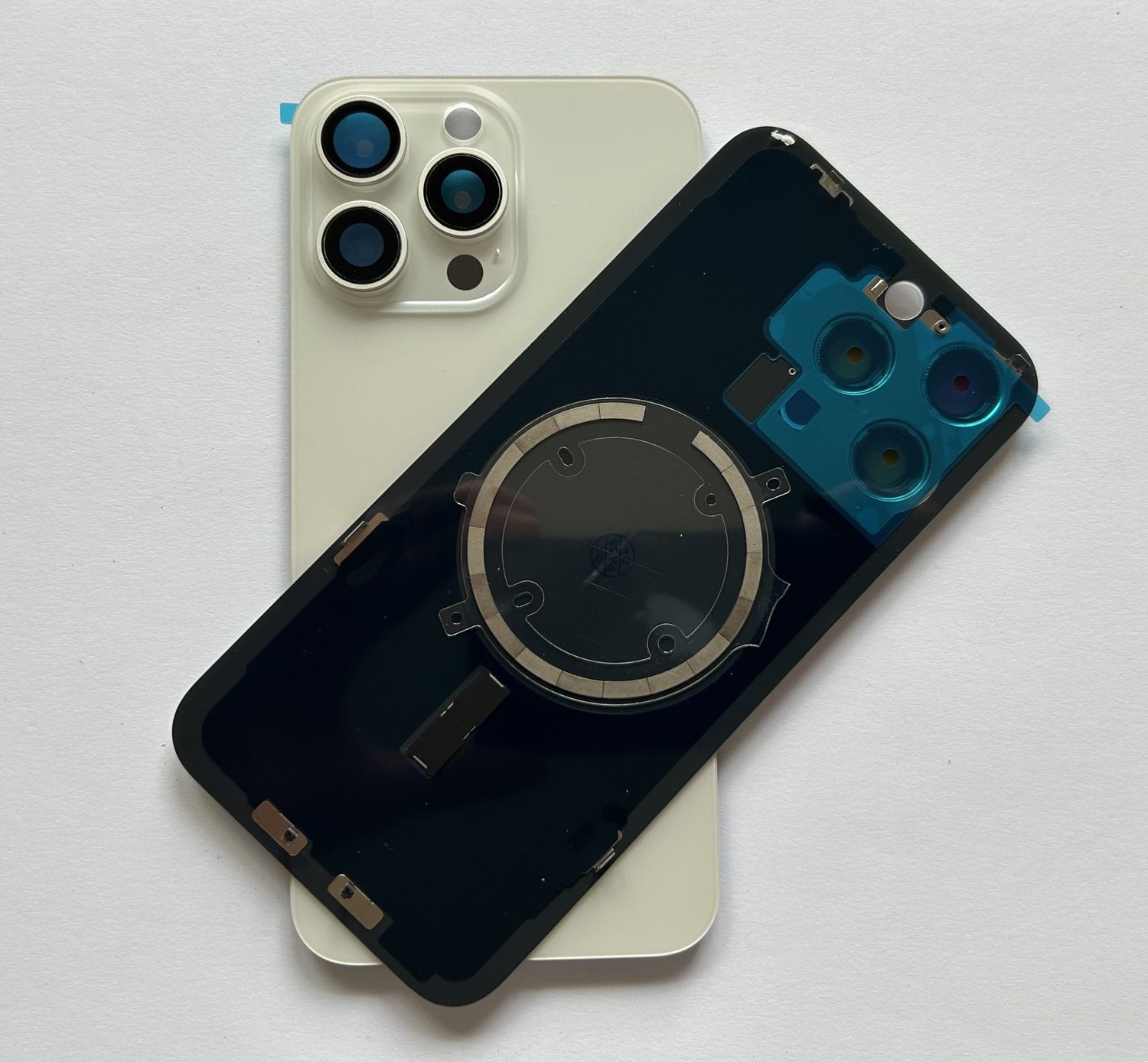 Tylna klapka  iPhone 15 Pro Max White Titan Biała +Magnesy+Szkiełka Jakość PREMIUM Jedna-Część !
