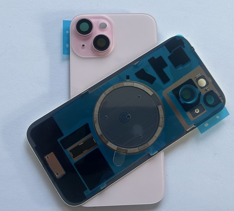 Tylna klapka  iPhone 15 Pink Różowa +Magnesy+Szkiełka Jakość PREMIUM Jedna-Część !
