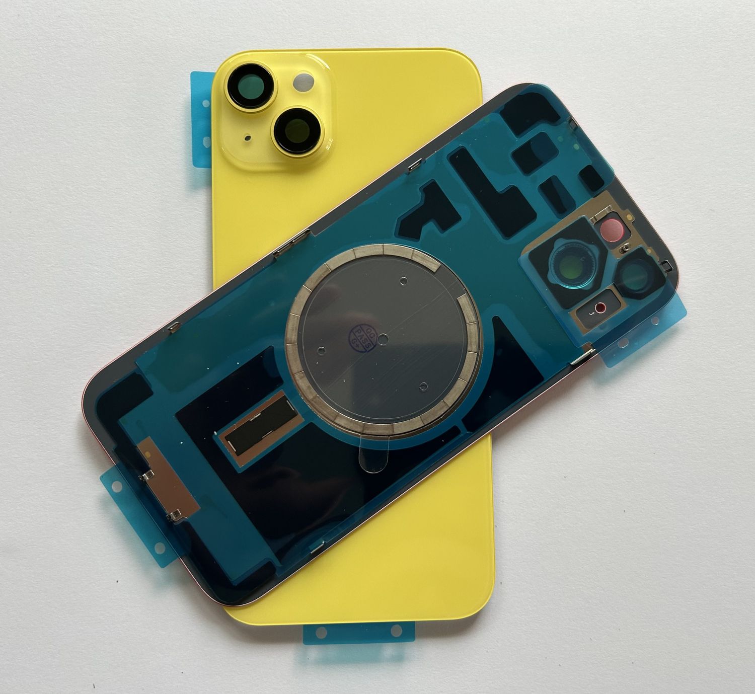Tylna klapka  iPhone 14 Plus Żółta Yellow +Magnesy+Szkiełka Jakość PREMIUM Jedna-Część !