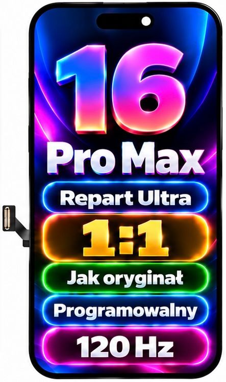 Ekran iPhone 16 Pro Max Programowalny 1:1 Repart ultra 120Hz Solf Oled