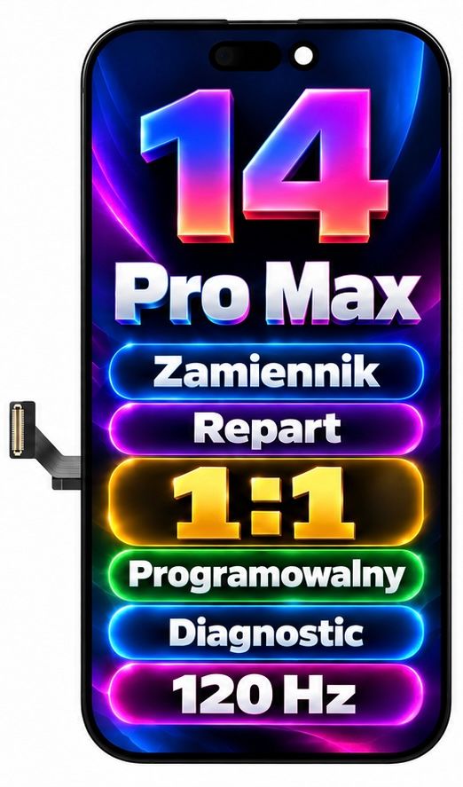 Ekran iPhone 14 Pro Max Programowalny 1:1 Repart ultra 120Hz Solf Oled