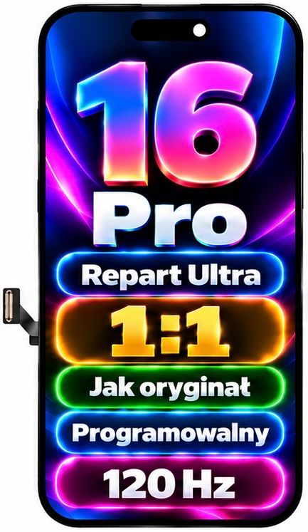 Ekran iPhone 16 Pro Programowalny 1:1 Repart ultra 120Hz Solf Oled