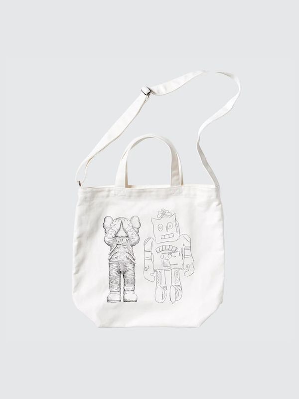 Kaws x Uniqlo x Andy Warhol Totebag biały