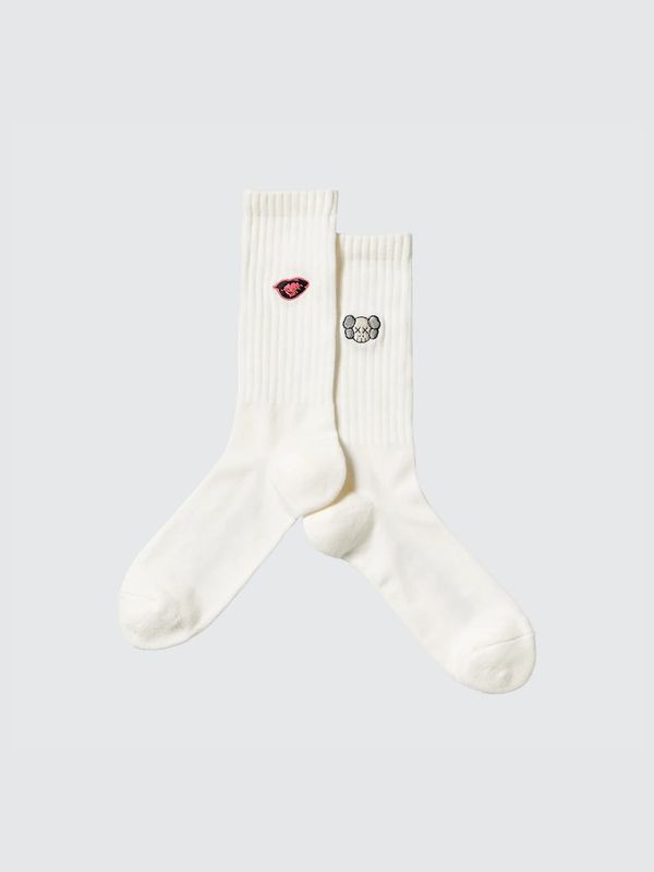 Skarpetki Kaws x Uniqlo x Andy Warhol Skull Białe