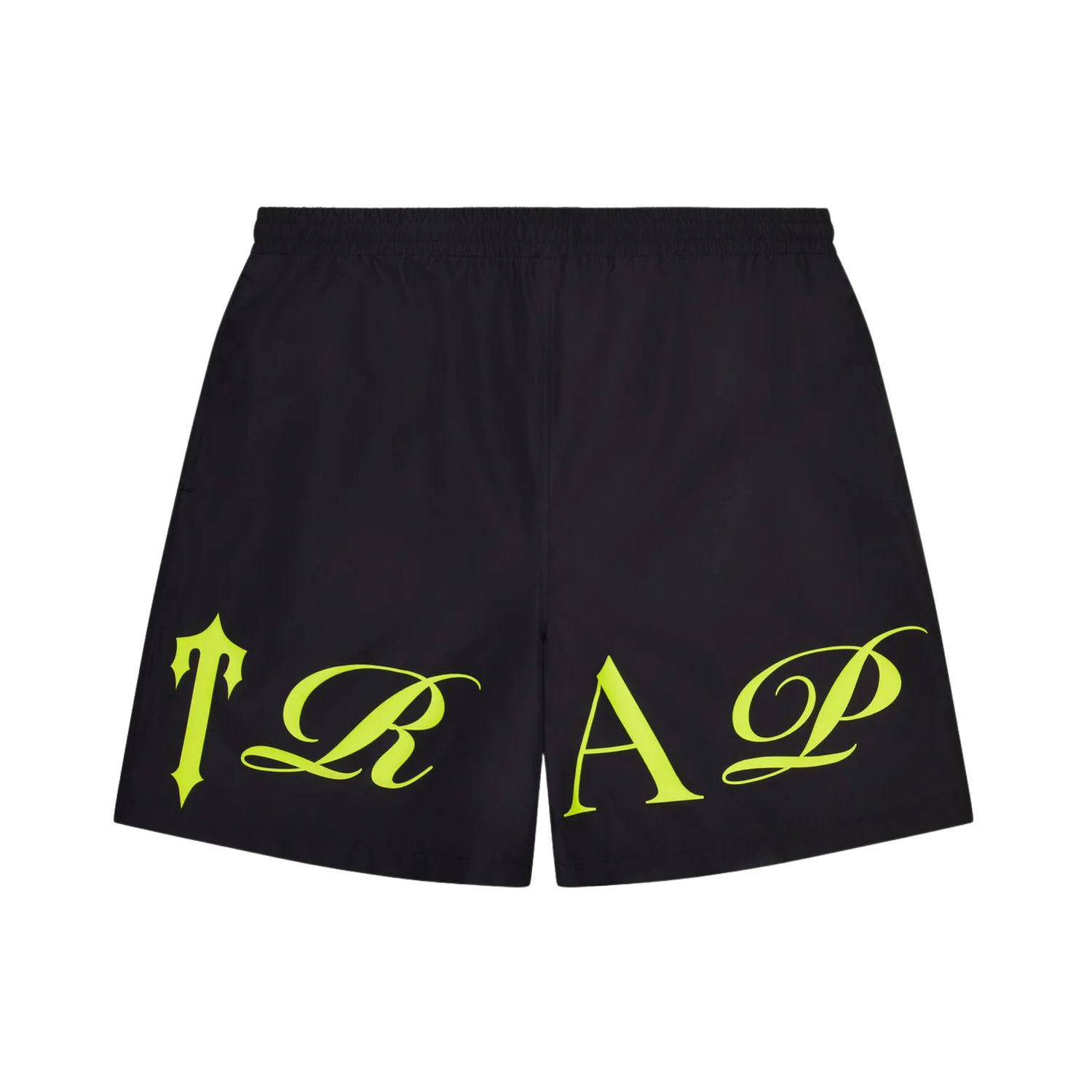 Trapstar Script Shell Shorts - Black/Slime