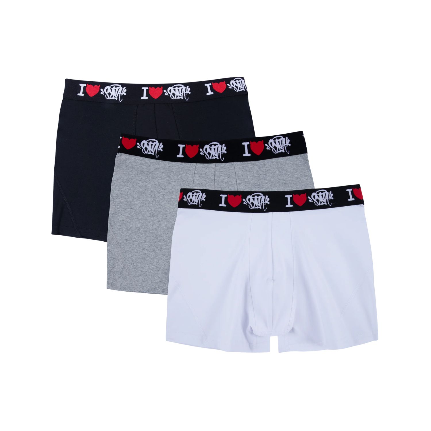 Bokserki SynaWorld I Love Syna - Black/White/Grey 3pack