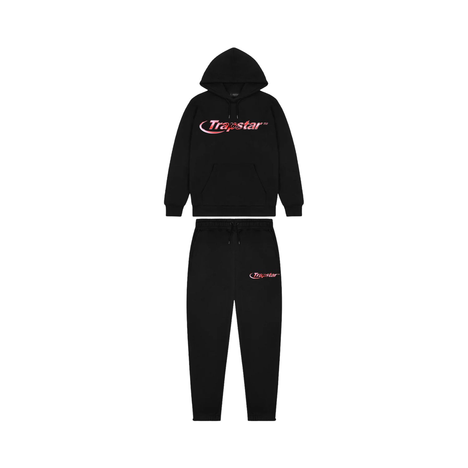 Trapstar Hyperdrive Chrome Hoodie Tracksuit - Black/Infrared