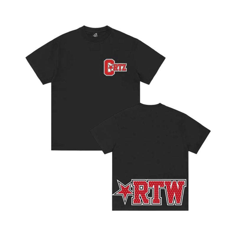 Corteiz Star Mesh Tee - Black/Red