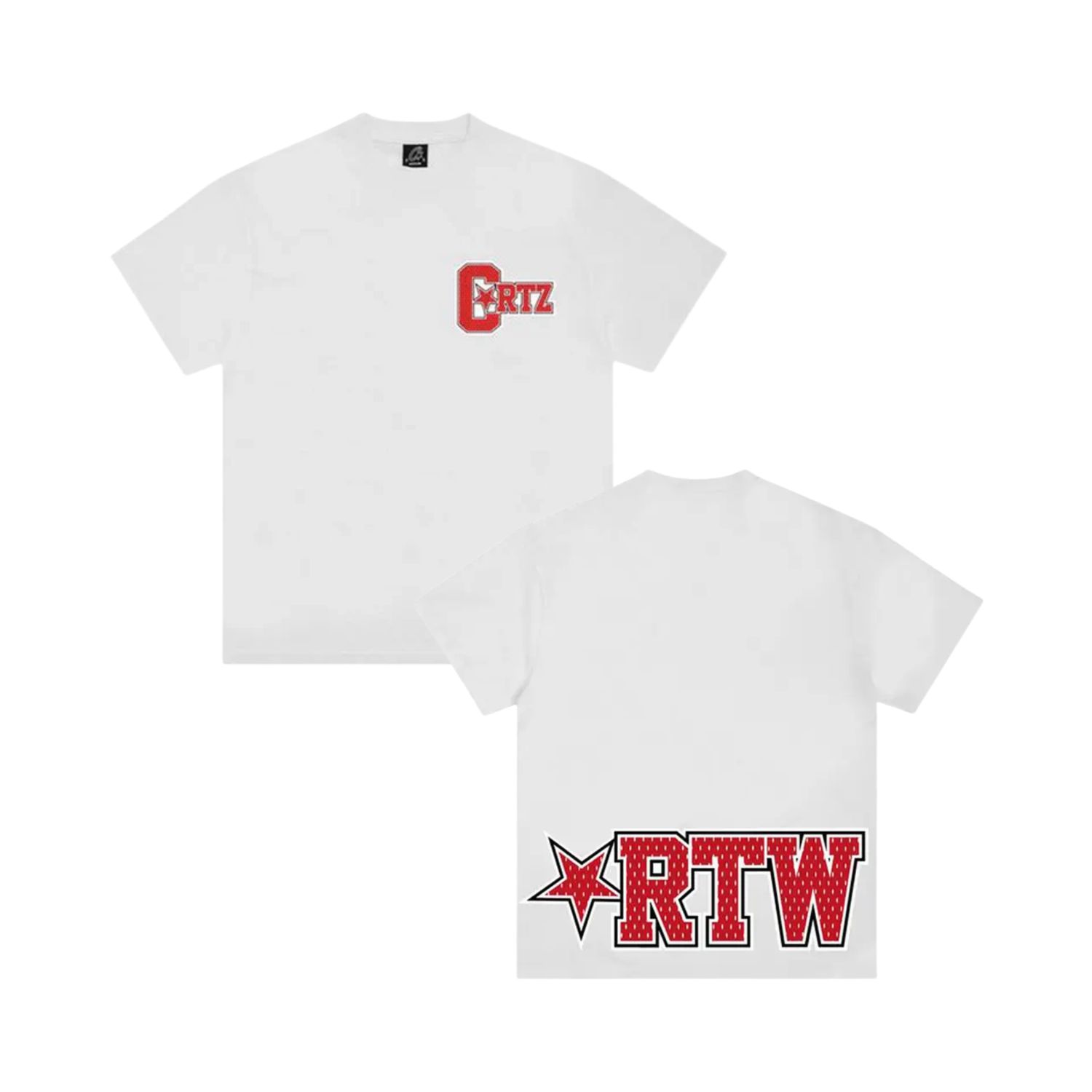 Corteiz Star Mesh Tee - White/Red