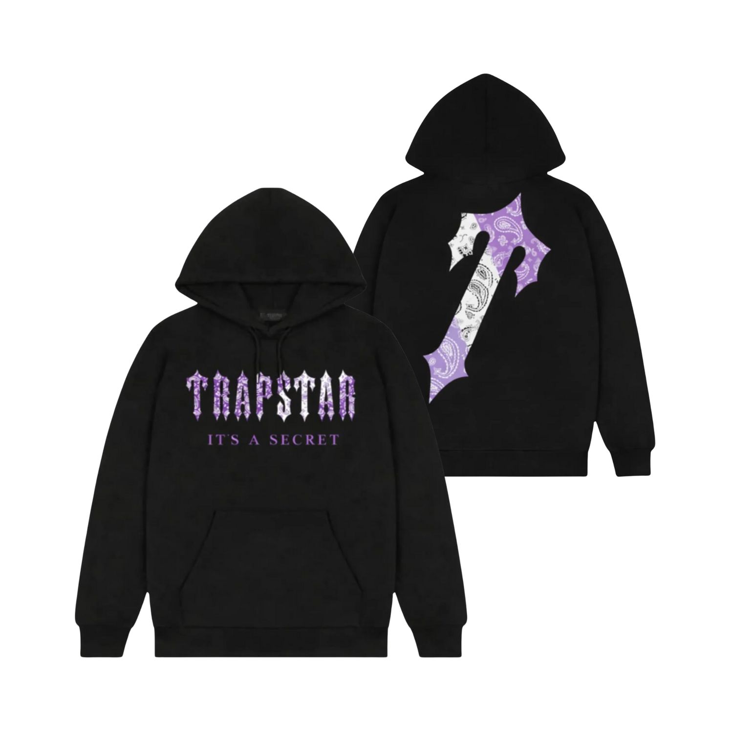 Trapstar Decoded Paisley Monochrome Edition Hoodie - Black/Purple