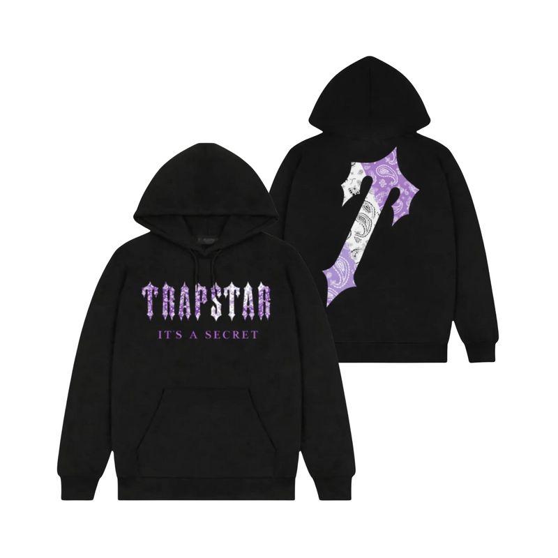 Trapstar Decoded Paisley Monochrome Edition Hoodie - Black/Purple