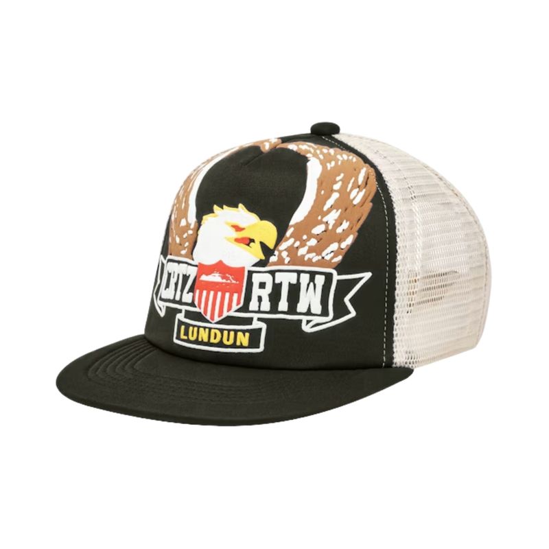 Corteiz Eagle Trucker Hat - Black