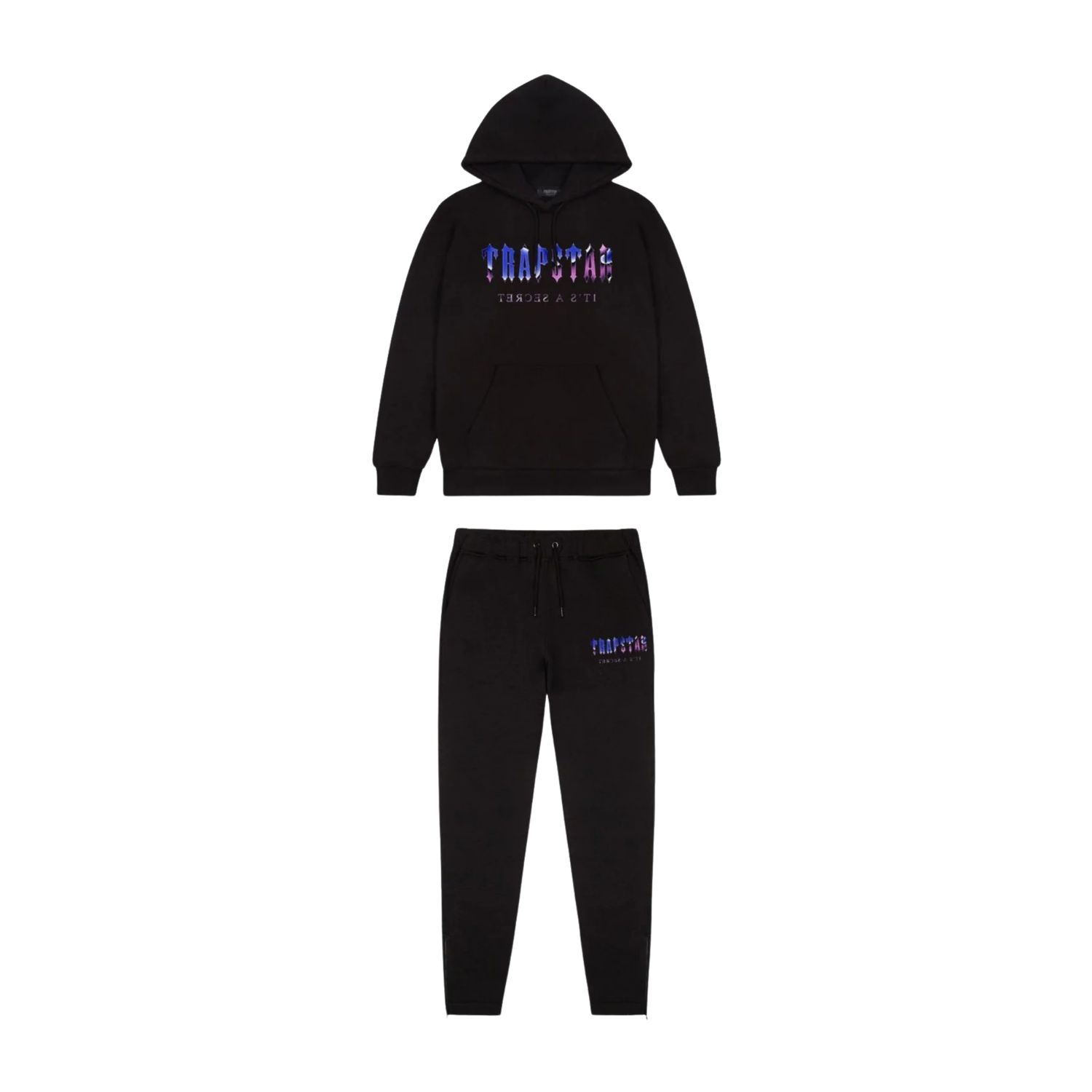 Trapstar Decoded Liquid Chrome Hoodie Tracksuit - Black