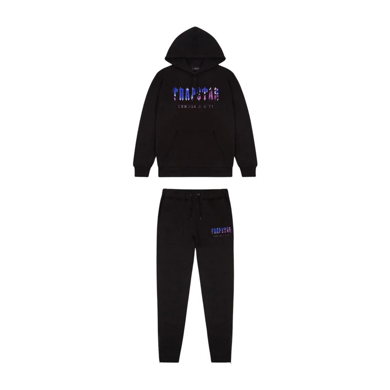 Trapstar Decoded Liquid Chrome Hoodie Tracksuit - Black