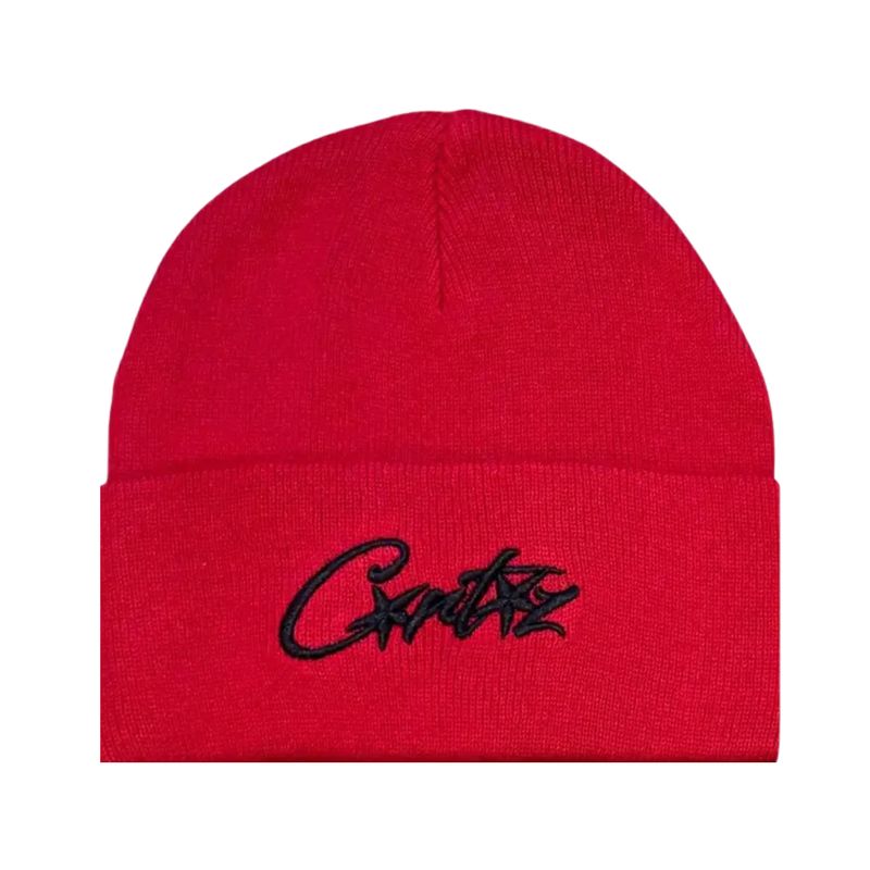 Corteiz Allstarz Folded Beanie - Red/Black