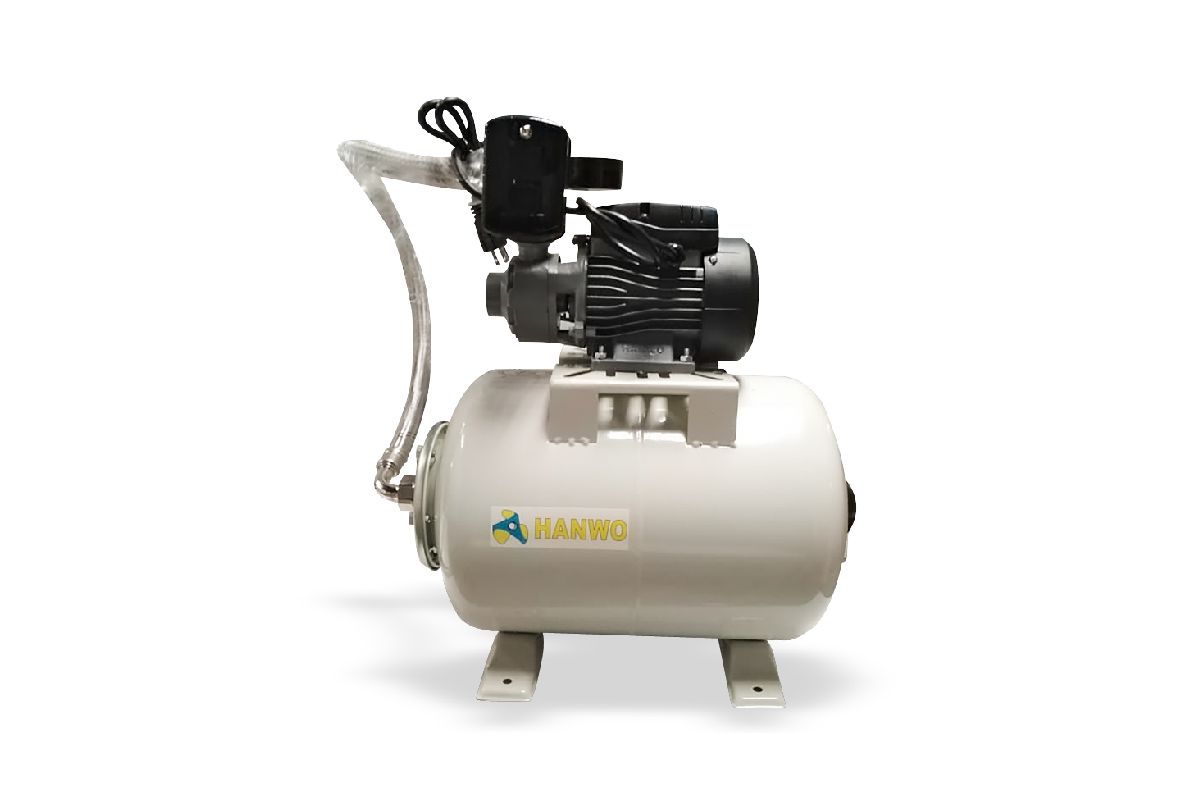 BOMBA PERIFERICA HANWO 1HP QB-80 C/TANQUE HORIZONTAL 80 LTS